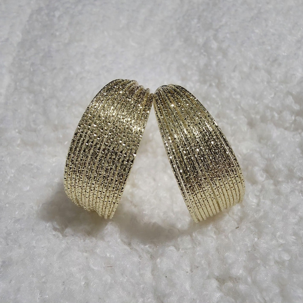3 Pairs Of Goldtone Earrings